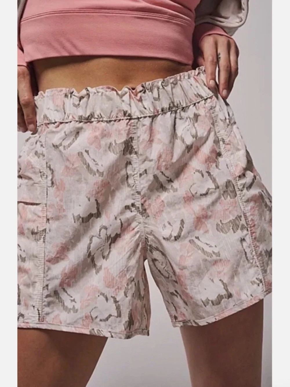 Free People Movement In The Wild Printed Shorts in Ivory Combo Size XS